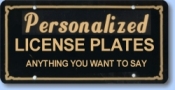 At this page you can see our main page with different catagories of personalized license plates. 